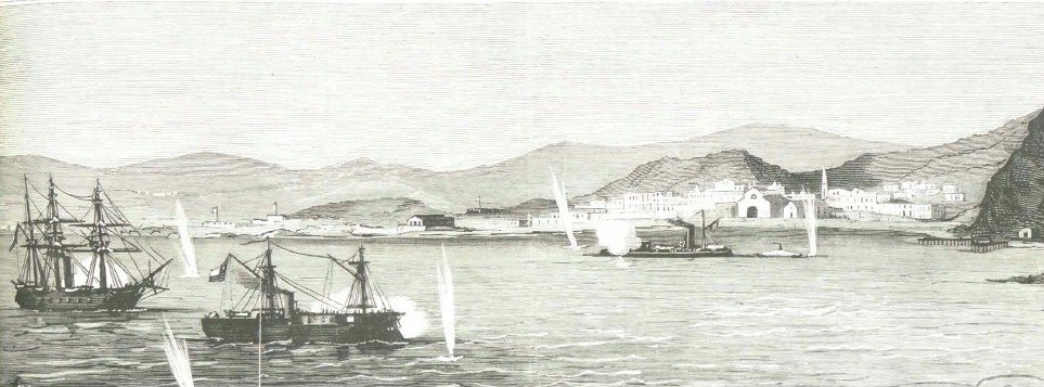 Combate naval de Arica entre el Huáscar chileno y el monitor peruano Manco Cápac el 27 de febrero de 1880