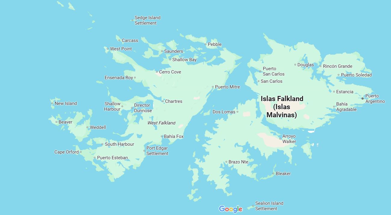 Mapa de las Malvinas