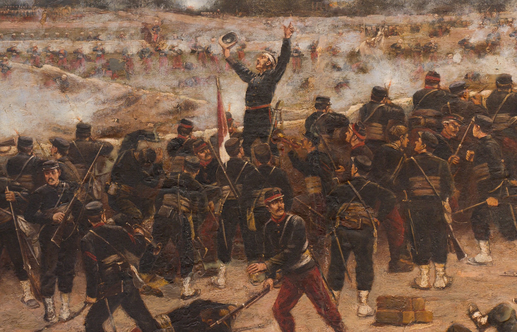 El tercer reducto en la batalla de Miraflores, ilustración por Lepiani