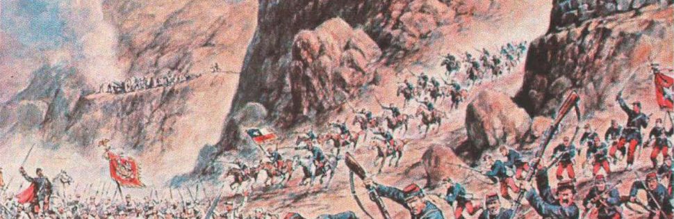 Representación artística de la batalla de Huamachuco del 10 de julio de 1883