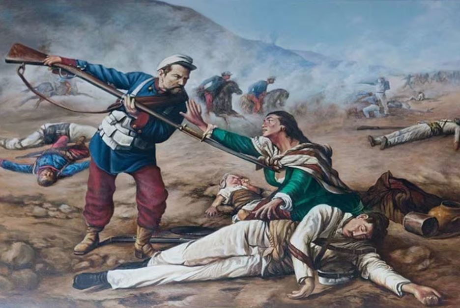 Mapa de la Batalla de Huamachuco mostrando las posiciones y maniobras militares